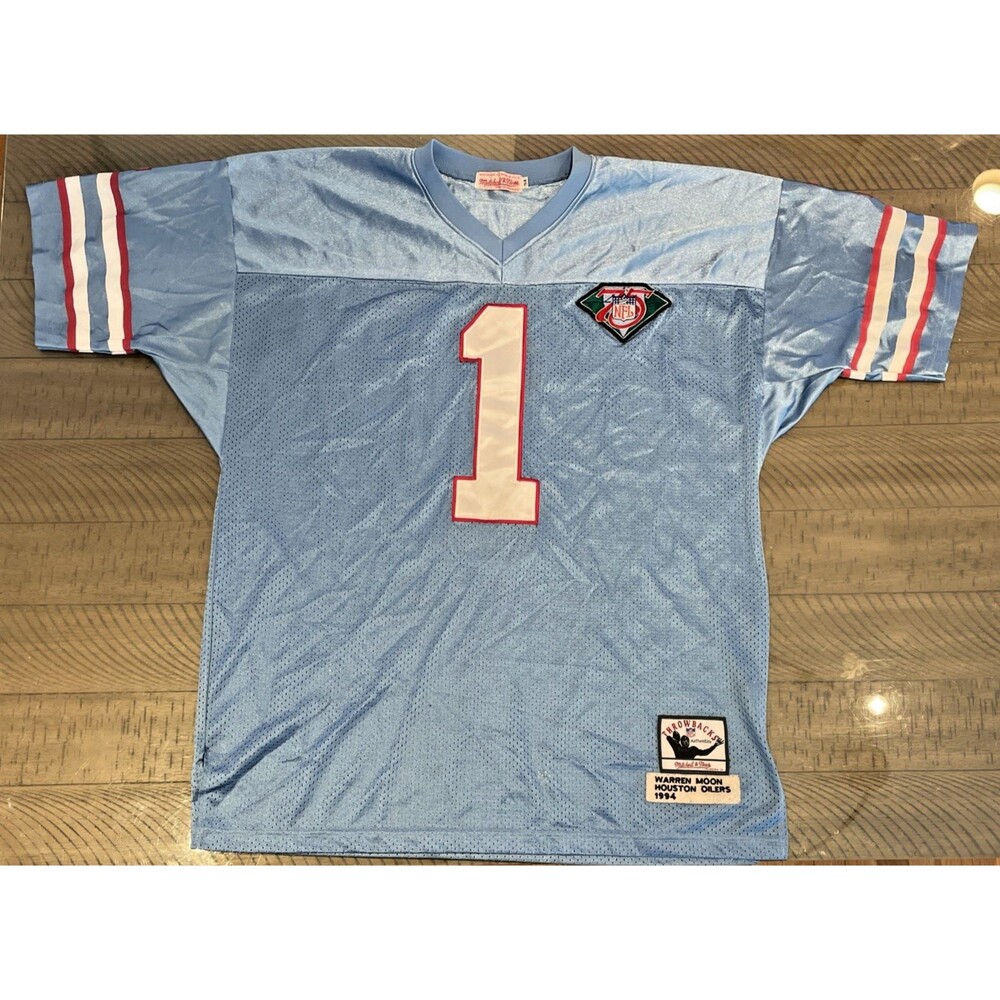 vtg MITCHELL & NESS 1994 WARREN MOON HOUSTON OILERS JERSEY Sz 54 XL